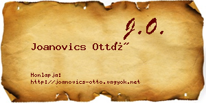 Joanovics Ottó névjegykártya